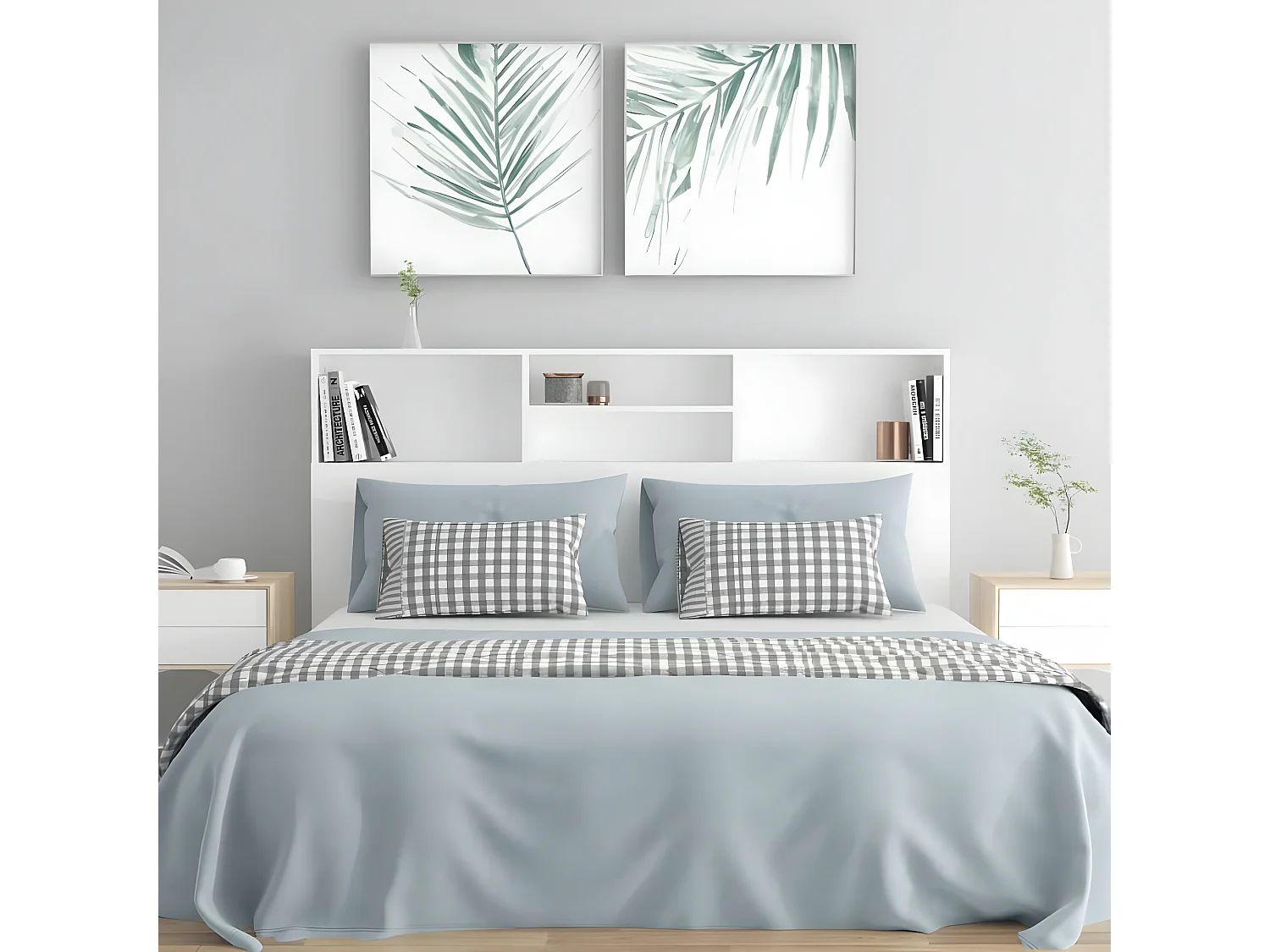 Armário de cabeceira 160x19x103,5 cm branco PT188730