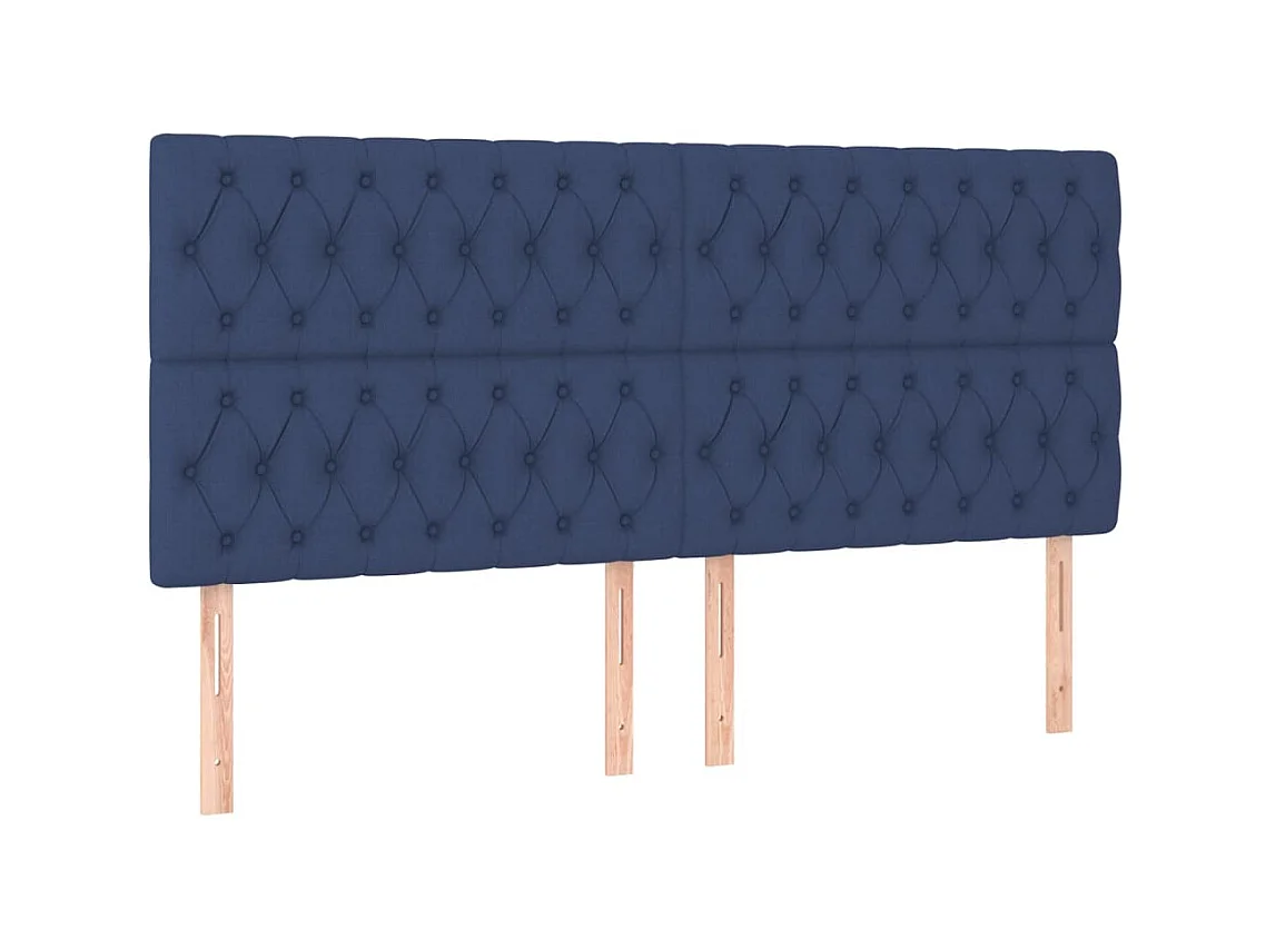 Testiere | Testate del letto 4 pz Blu 90 x 7 x 78/88 cm in Tessuto