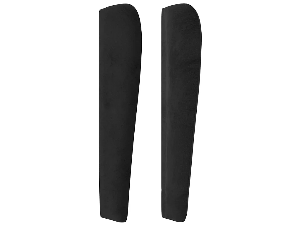 Cabeceira de cama c/ abas veludo 203x23x118/128 cm preto PT614122