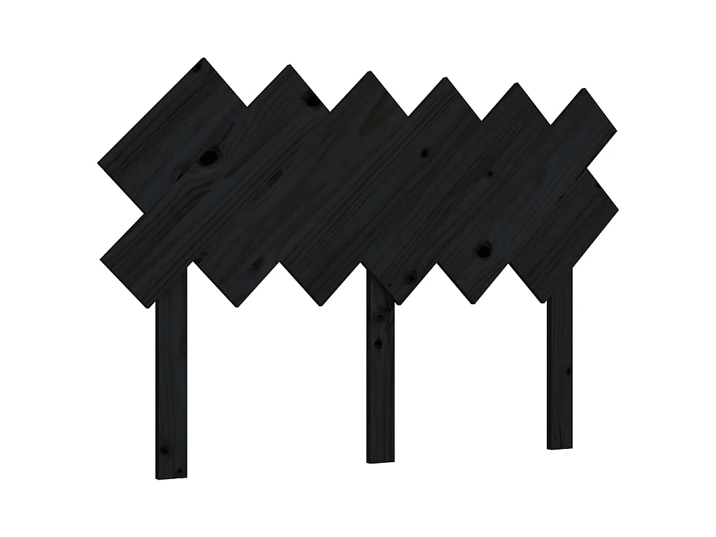 Cabeceira de cama 122,5x3x80,5 cm pinho maciço preto PT380011