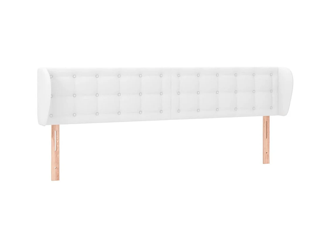 Testiera | Testata del letto ad Orecchio Bianca 183x23x78/88 cm in Similpelle