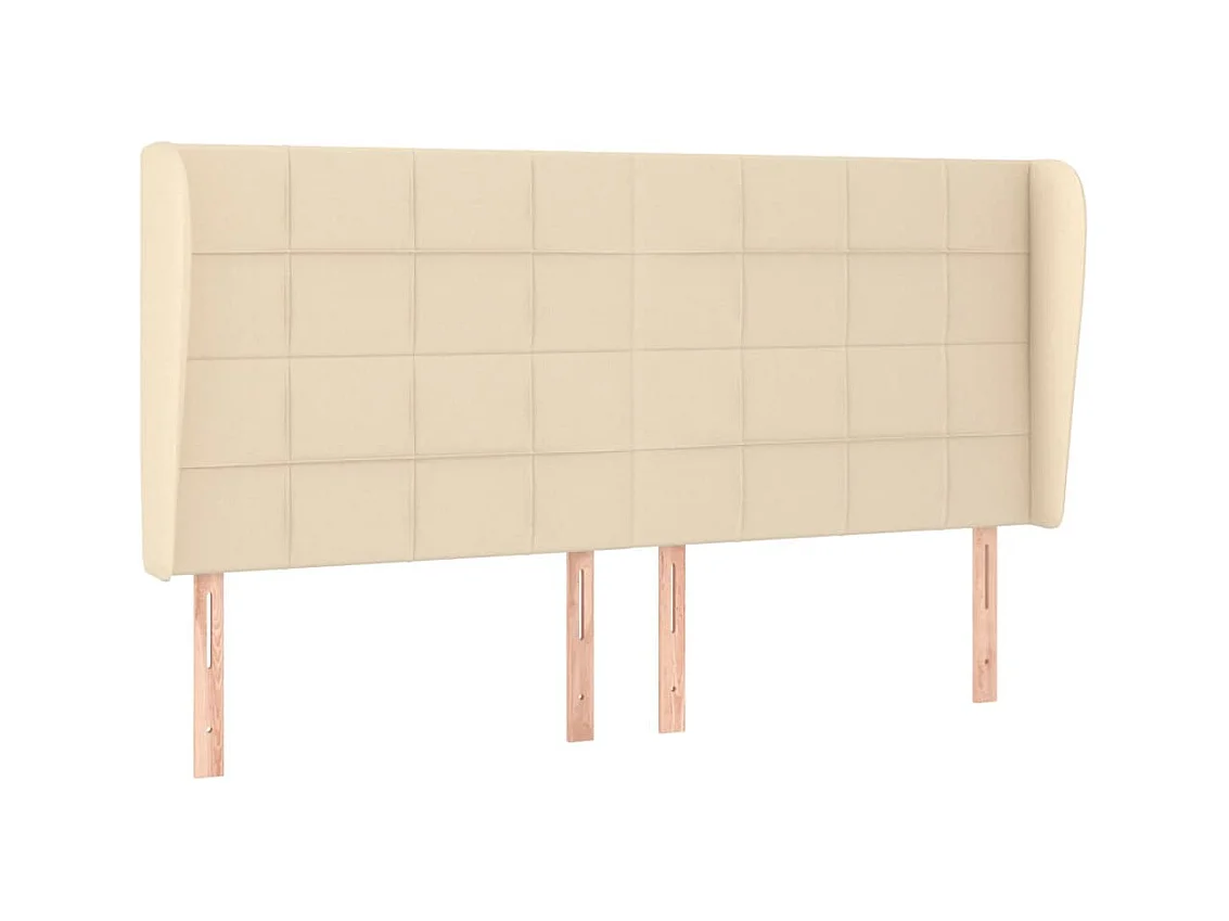 Testiera | Testata del letto ad Orecchio Crema 203x23x118/128 cm in Tessuto