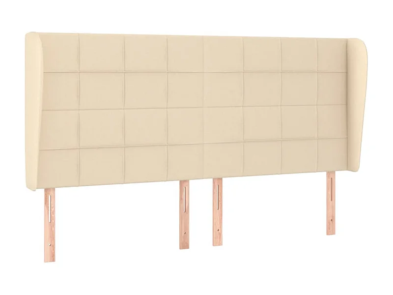 Testiera | Testata del letto ad Orecchio Crema 203x23x118/128 cm in Tessuto