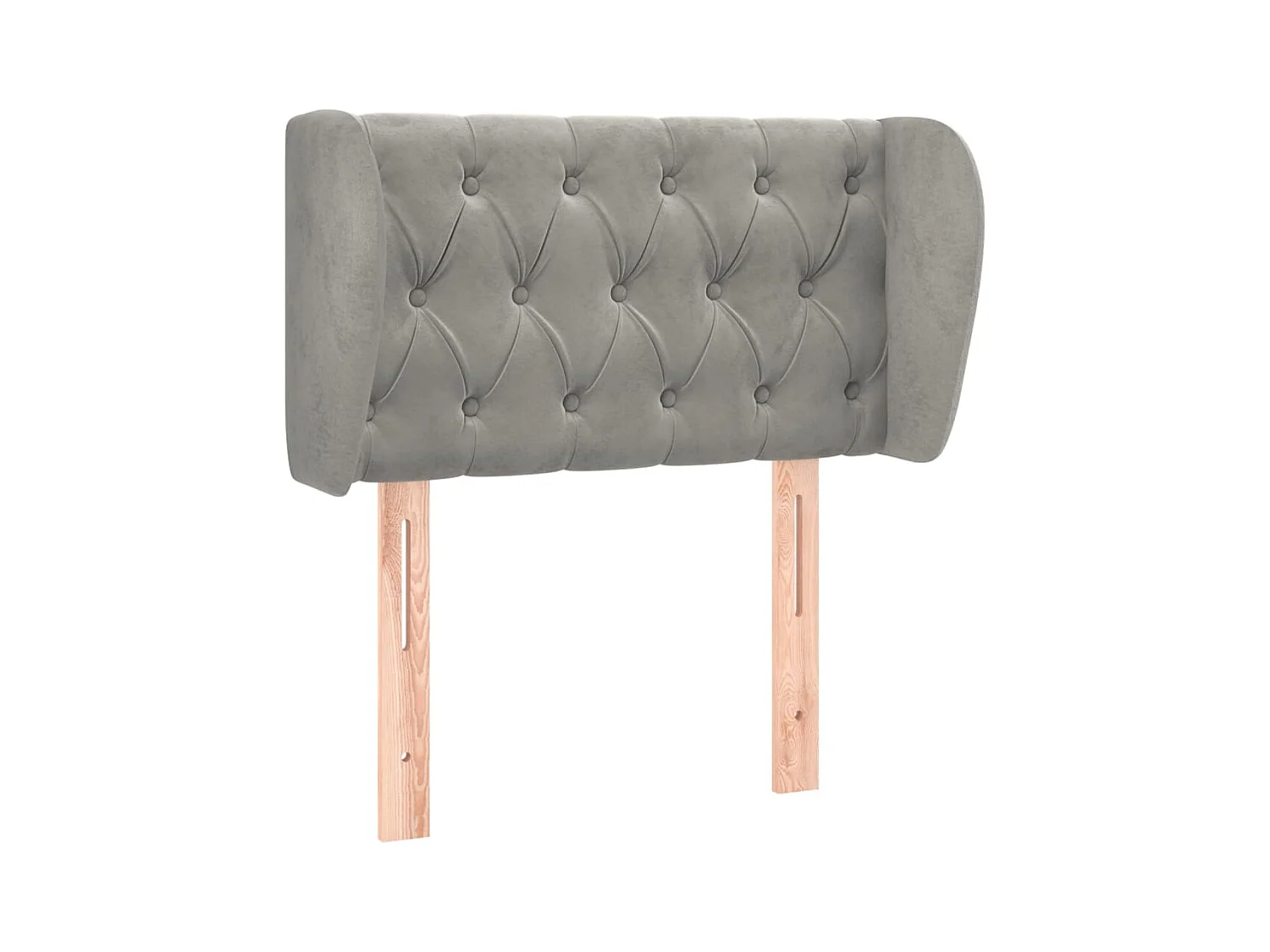 Tête de lit avec oreilles Gris clair 83x23x78/88 cm Velours POI60803 BonneVie Meuble