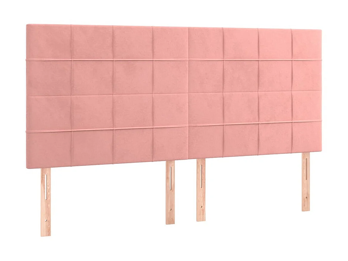 Tête de lit à LED Rose 200x5x118/128 cm Velours POI49068 BonneVie Meuble