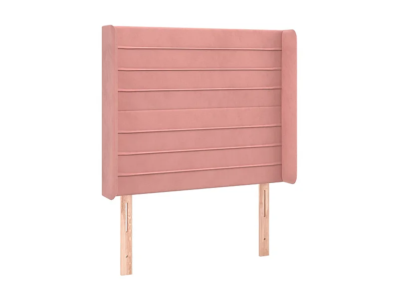 Tête de lit avec oreilles Rose 103x16x118/128 cm Velours POI16242 BonneVie Meuble