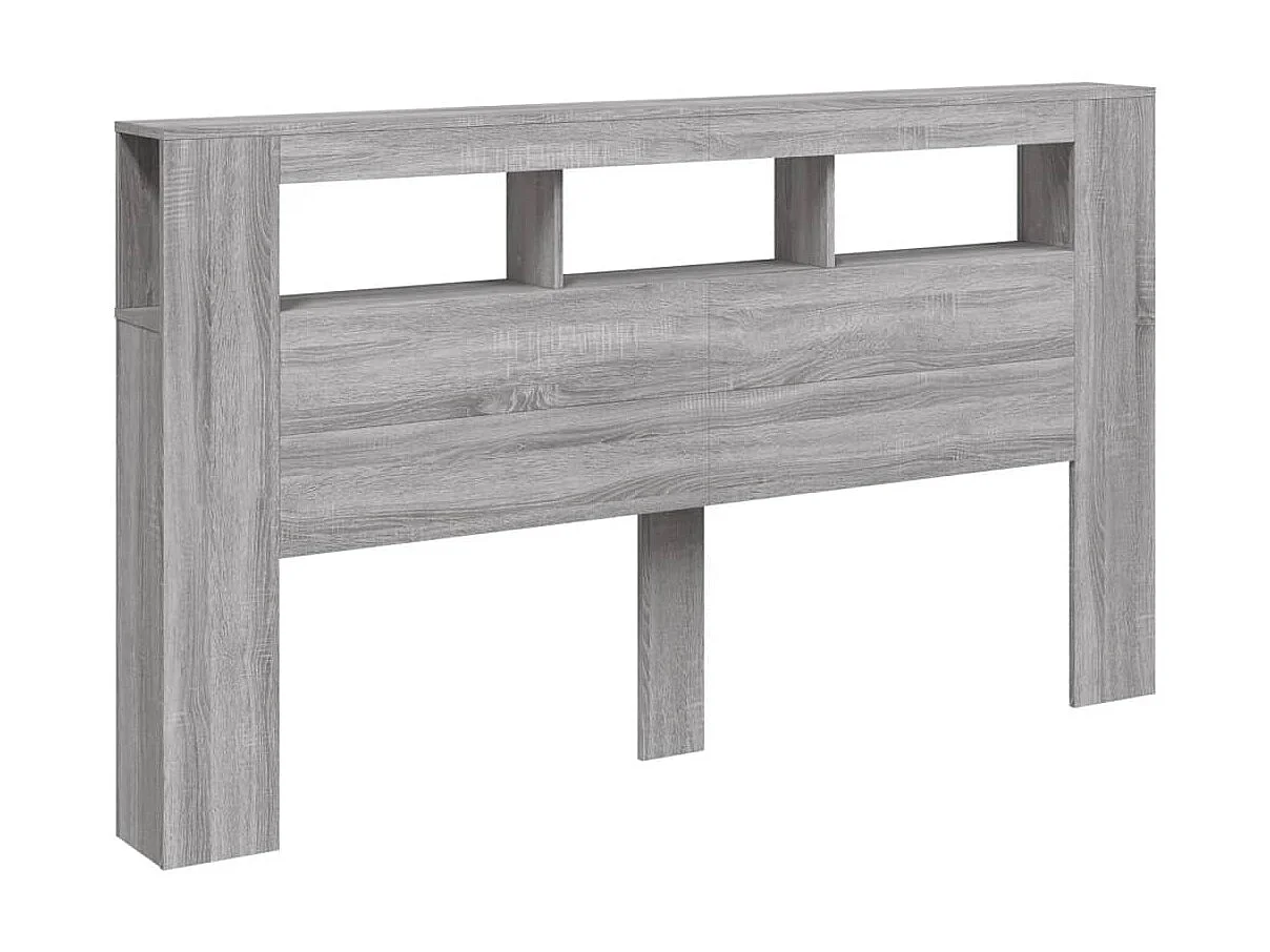Tête de lit à LED sonoma gris 180x18,5x103,5 cm bois ingénierie POI83635 BonneVie Meuble