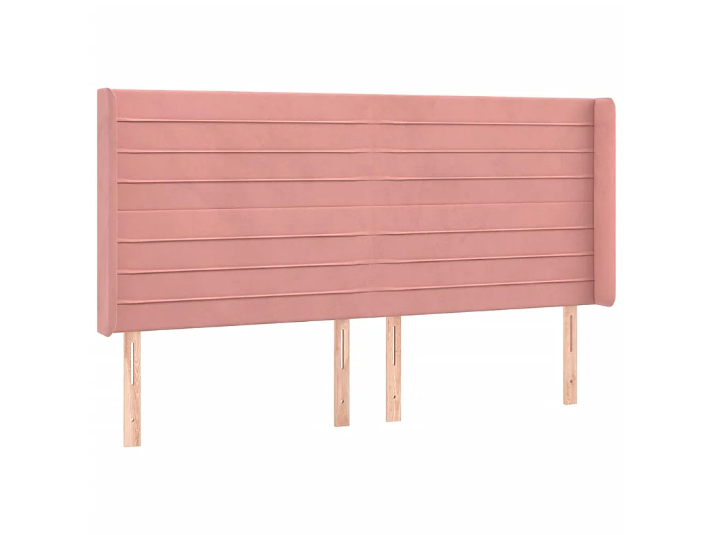 Hoofdbord LED 183x16x118/128 cm fluweel roze NL205263