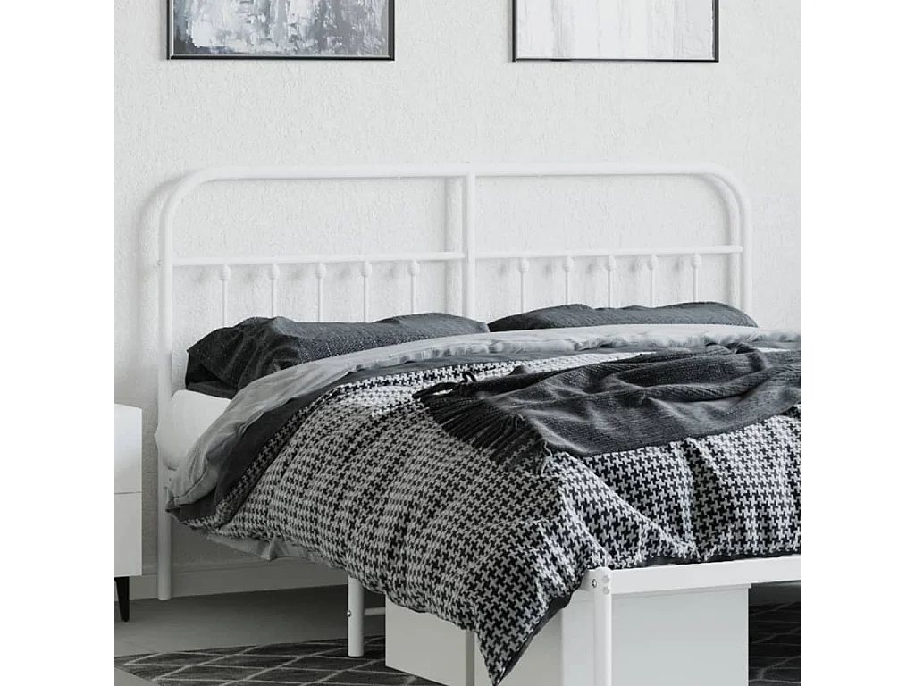 Cabeceira de cama 160 cm metal branco PT237039