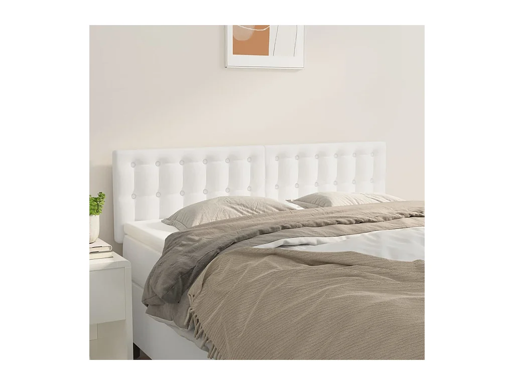 2er-set-Kopfteil,Bettkopfteile Weiß 72x5x78/88 cm Kunstleder -gkd963145