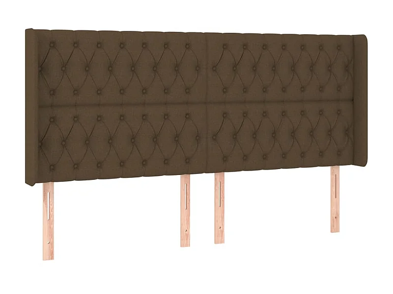 Kopfteil,Bettkopfteil mit Ohren Dunkelbraun 203x16x118/128 cm Stoff -gkd981053