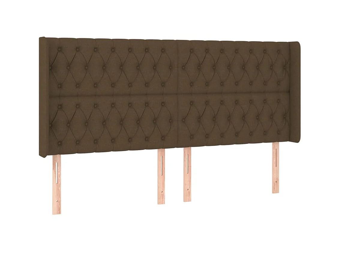Testiera ad Orecchio Marrone Scuro 203x16x118/128 cm in Tessuto CFW673508