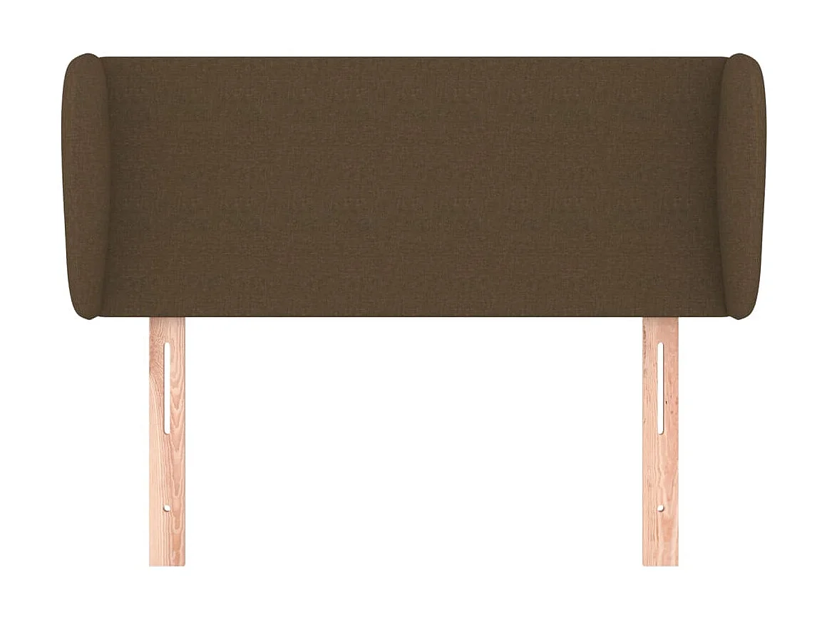 Cabeceira de cama c/ abas tecido 93x23x78/88 cm castanho-escuro PT129709