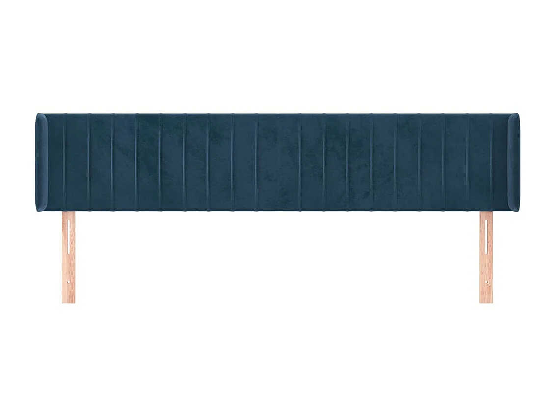Kopfteil,Bettkopfteil mit Ohren Dunkelblau 203x16x78/88 cm Samt -gkd405021