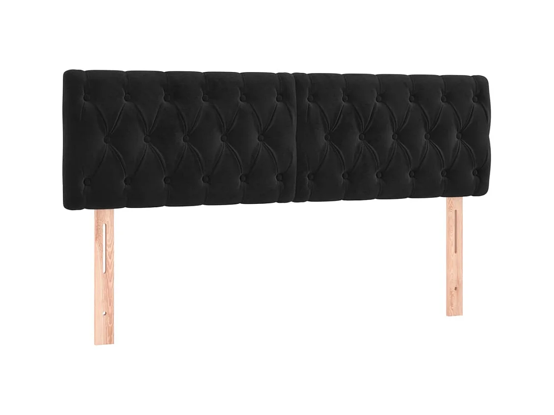 Têtes de lit 2 pcs Noir 72x7x78/88 cm Velours POI82735 BonneVie Meuble