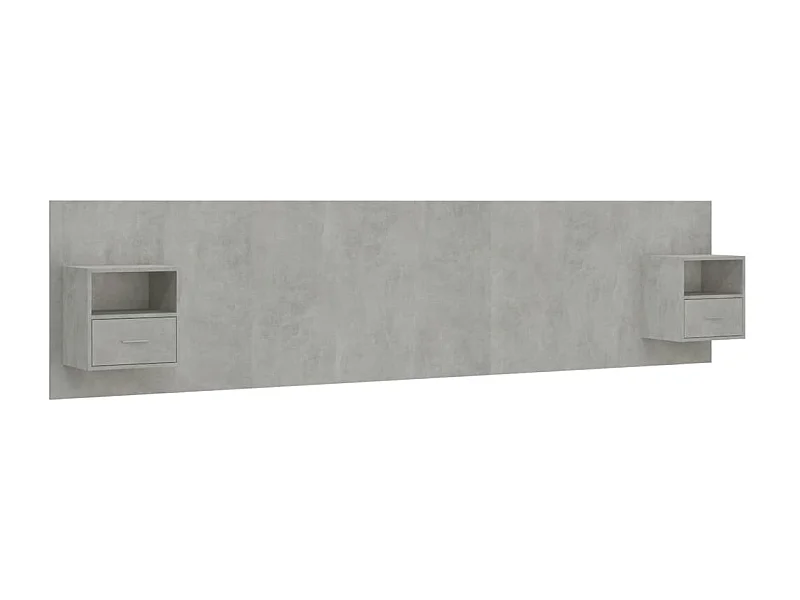 Cabecero de cama con mesitas madera contrachapada gris hormigón ES21624