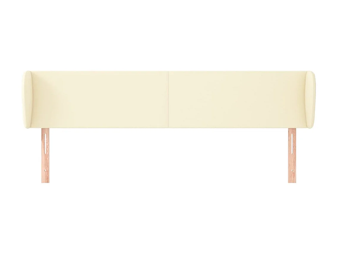 Hoofdbord met randen 163x23x78/88 cm kunstleer crèmekleurig NL461147