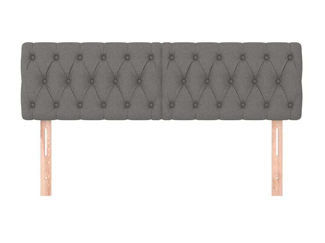 Cabeceros 2 unidades tela gris oscuro 72x7x78/88 cm ES33361