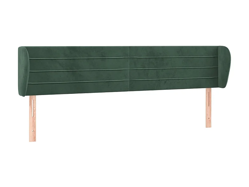 Cabeceira de cama c/ abas veludo 163x23x78/88cm verde-escuro PT478117