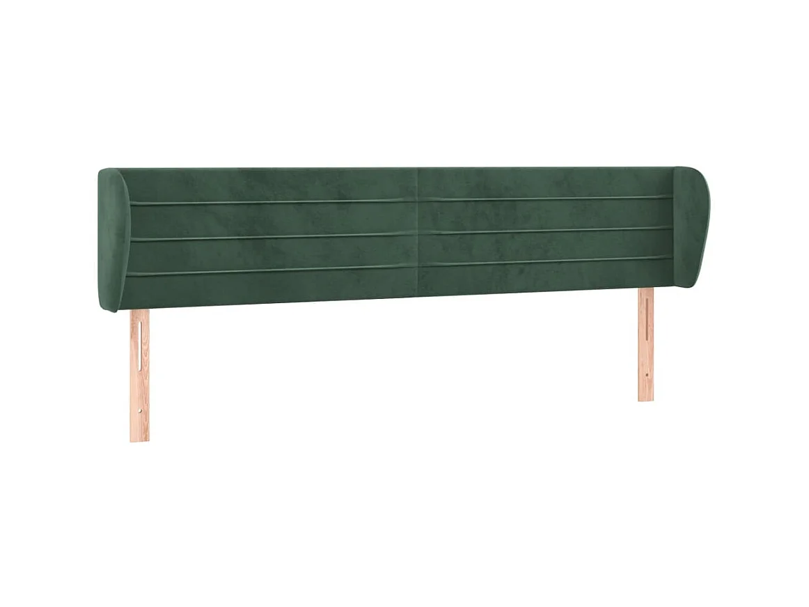 Tête de lit avec oreilles Vert foncé 163x23x78/88 cm Velours POI97575 BonneVie Meuble