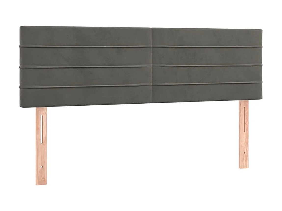 Cabecero con LED de terciopelo gris oscuro 144x5x78/88 cm ES82026