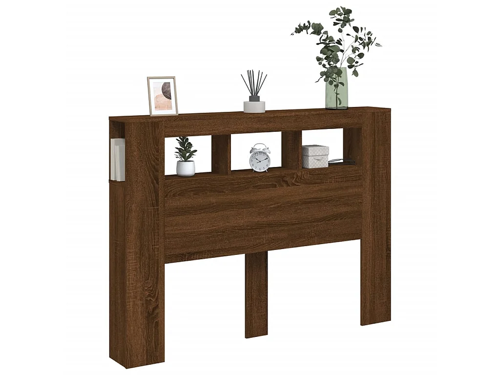 Testiera | Testata del letto LED Rovere Marrone 140x18,5x103,5 cm Legno Multistrato