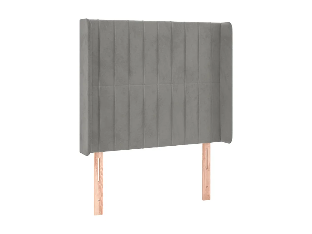 Tête de lit avec oreilles Gris clair 103x16x118/128 cm Velours POI52703 BonneVie Meuble