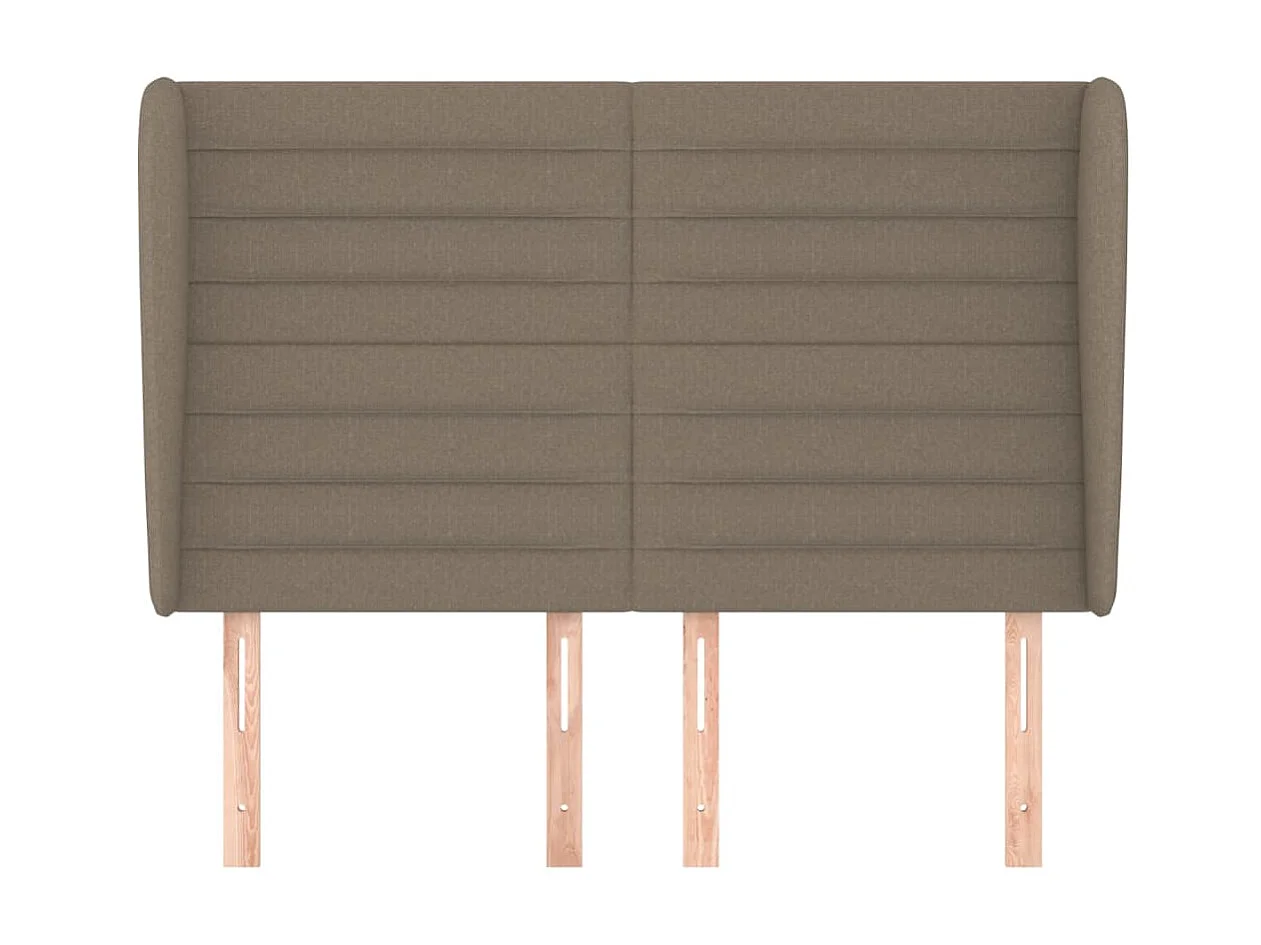 Tête de lit avec oreilles Taupe 147x23x118/128 cm Tissu POI31129 BonneVie Meuble