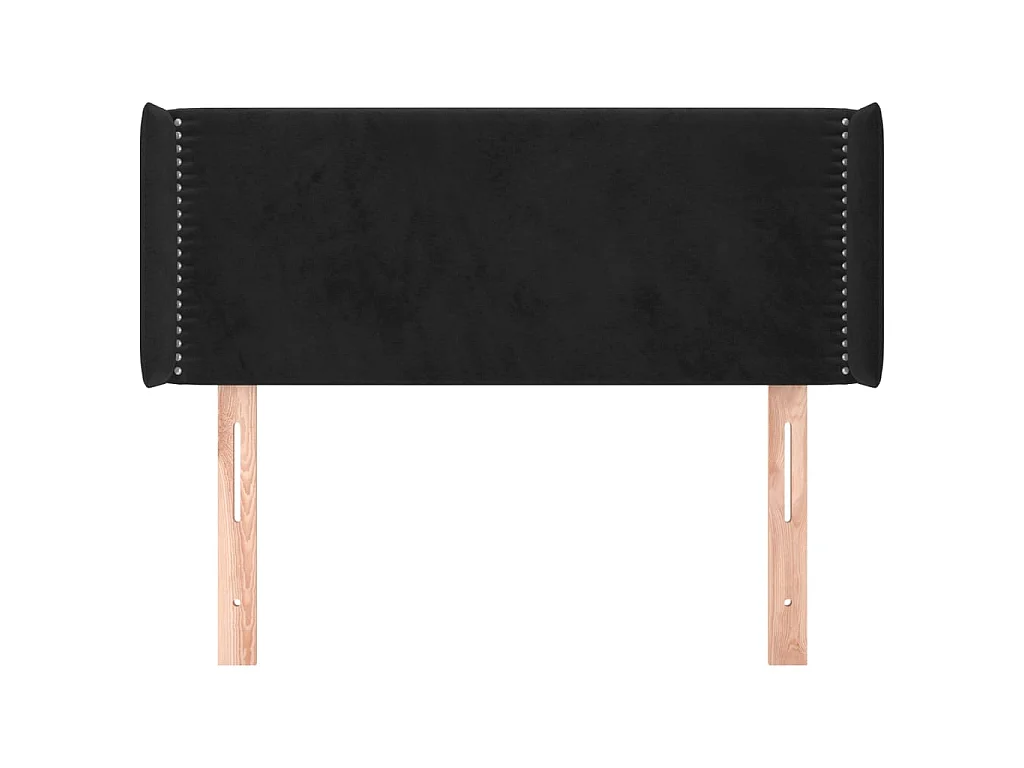 Kopfteil,Bettkopfteil mit Ohren Schwarz 83x16x78/88 cm Samt -gkd503175
