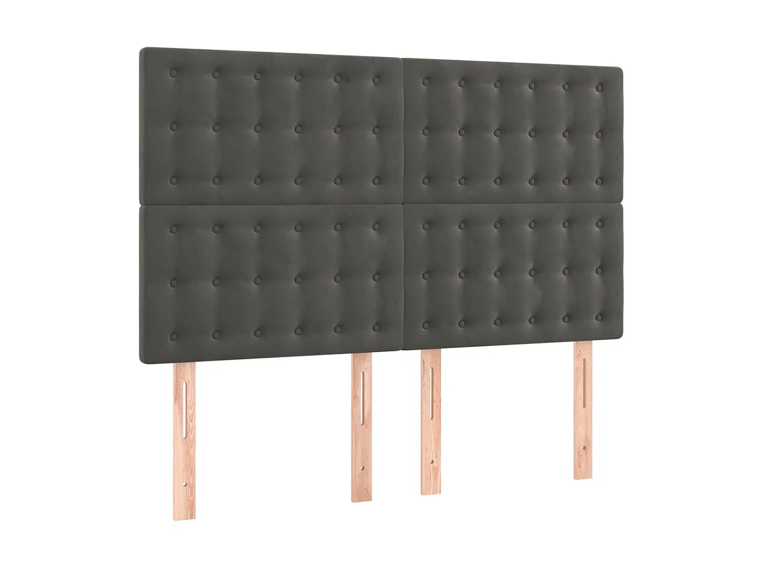 Cabeceira de cama c/ LED veludo 144x5x118/128 cm cinza-escuro PT960720