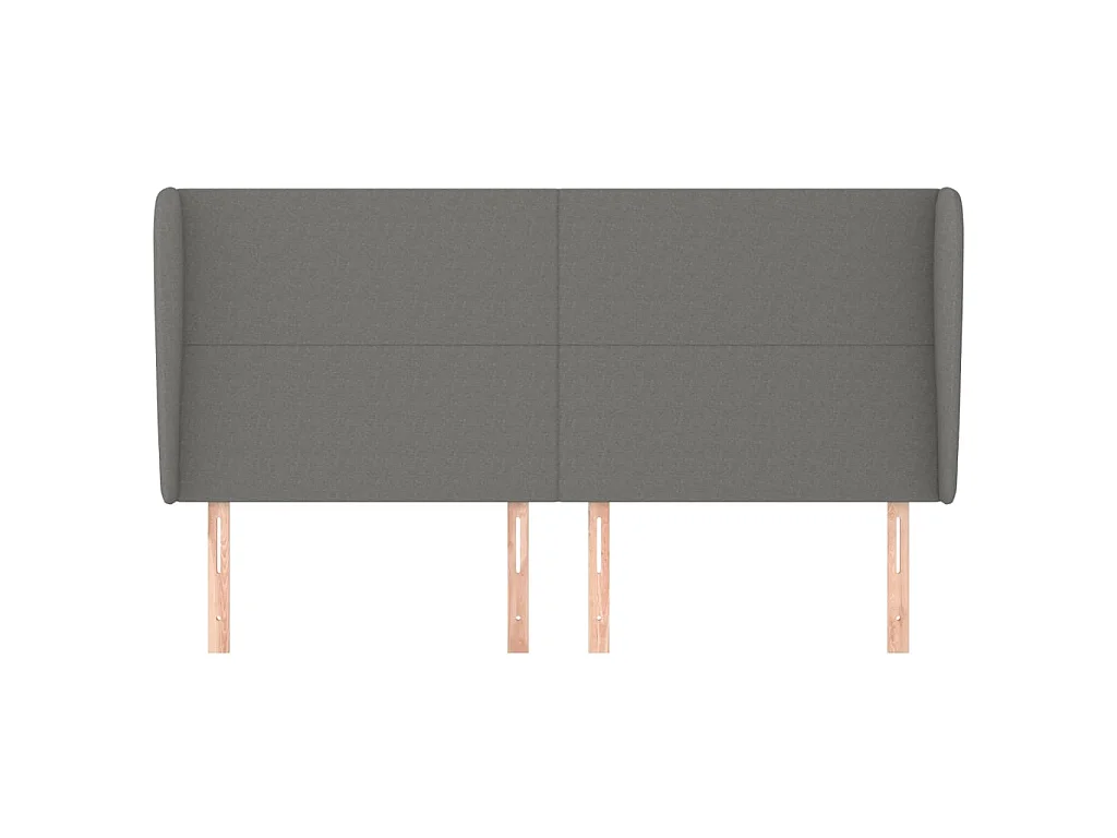 Tête de lit avec oreilles Gris foncé 203x23x118/128 cm Tissu POI81411 BonneVie Meuble