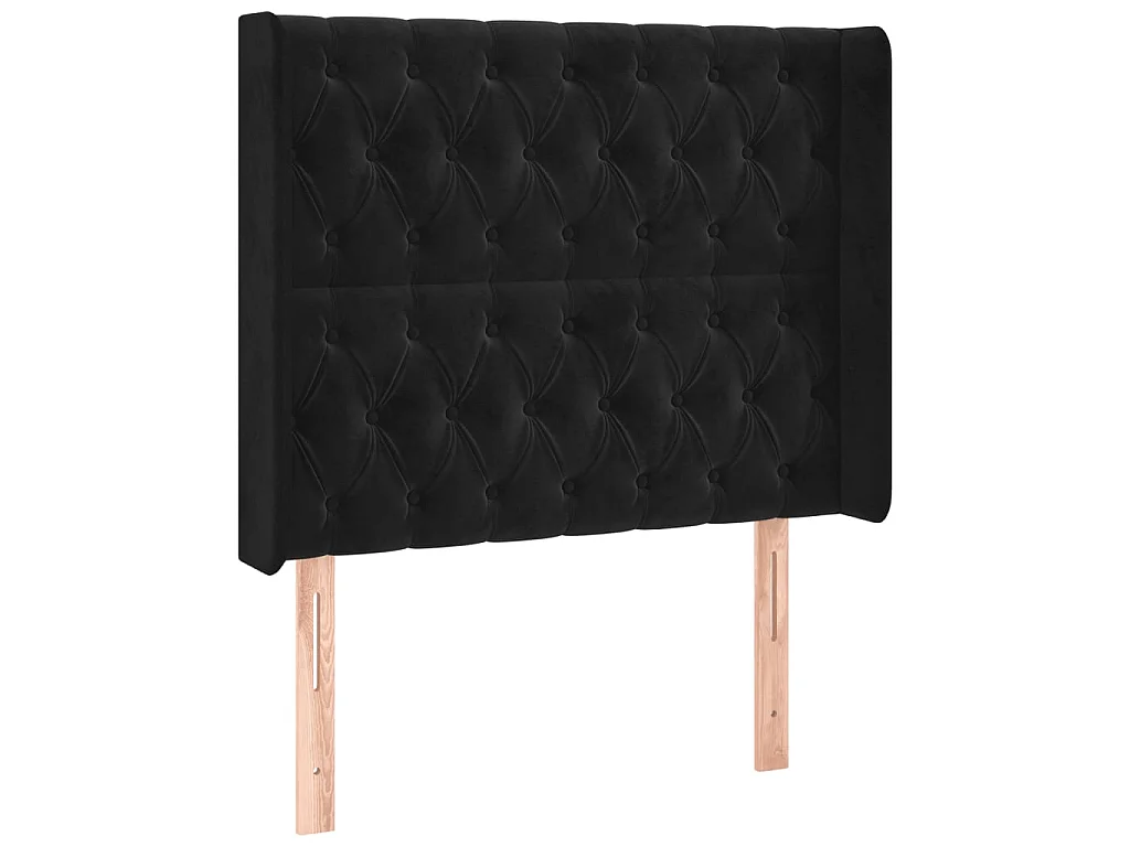 Cabecero con LED de terciopelo negro 103x16x118/128 cm ES25900