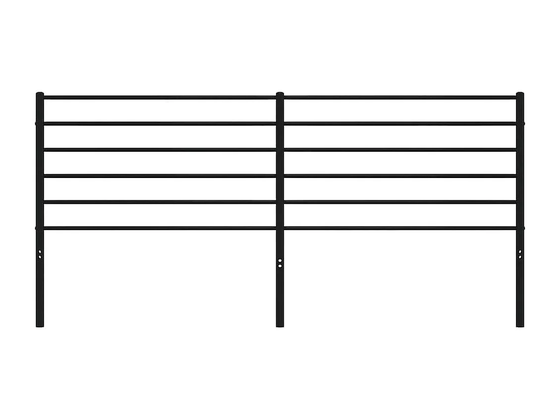 Tête de lit métal noir 200 cm POI11608 BonneVie Meuble