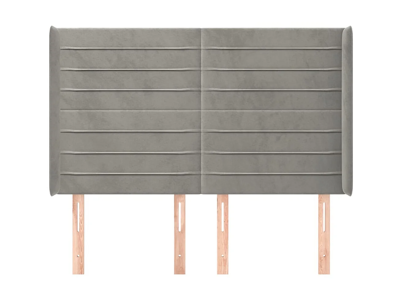 Testiera ad Orecchio Grigio Chiaro 147x16x118/128 cm in Velluto CFW296988