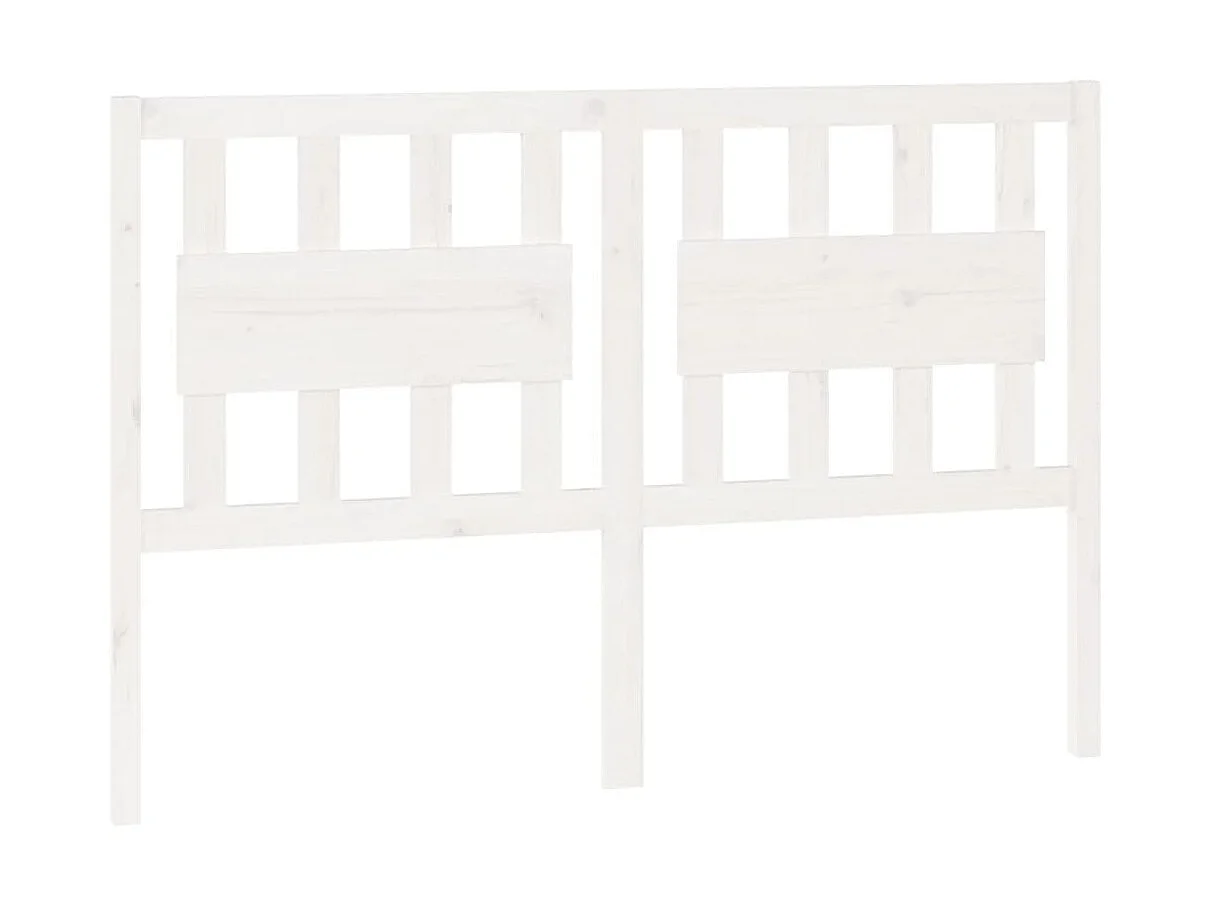 Tête de lit Blanc 125,5x4x100 cm Bois massif de pin POI40986 BonneVie Meuble