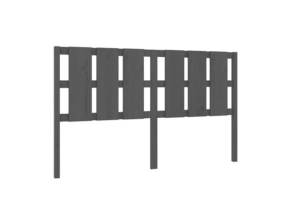 Testiera | Testata del letto per Letto Grigia 165,5x4x100 cm Legno Massello di Pino