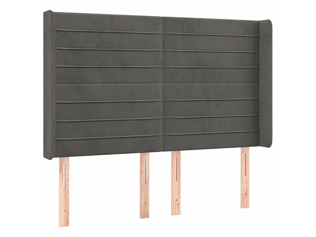 LED Kopfteil,Bettkopfteil Dunkelgrau 147x16x118/128 cm Samt -gkd616364