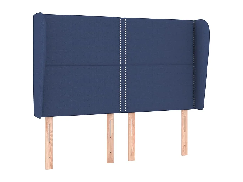 Cabecero con orejas de tela azul 147x23x118/128 cm ES61217