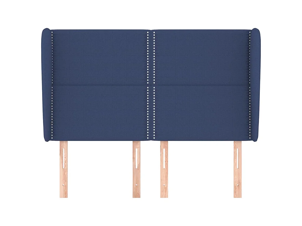 Cabecero con orejas de tela azul 147x23x118/128 cm ES61217