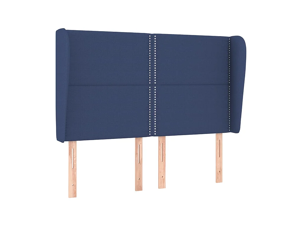 Testiera | Testata del letto ad Orecchio Blu 147 x 23 x 118/128 cm in Tessuto
