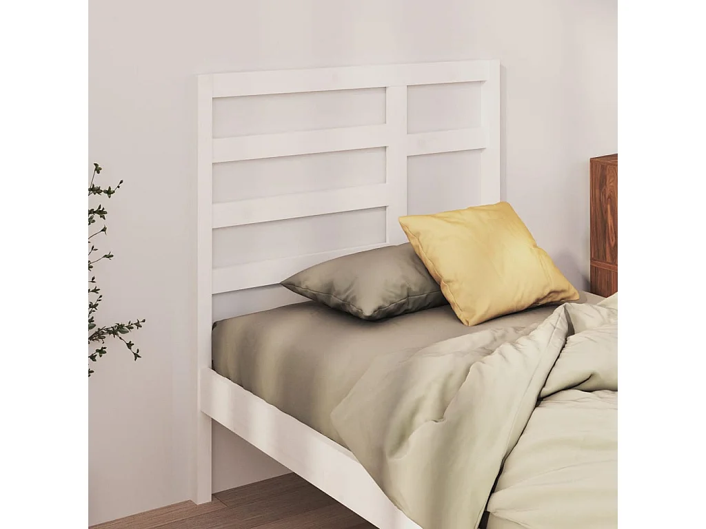 Cabeceira de cama 96x4x104 cm pinho maciço branco PT417017