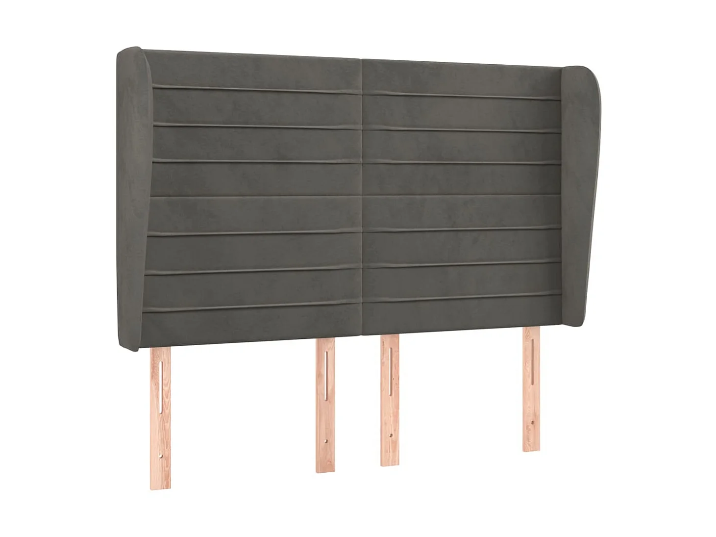 Tête de lit avec oreilles Gris foncé 147x23x118/128 cm Velours POI91998 BonneVie Meuble