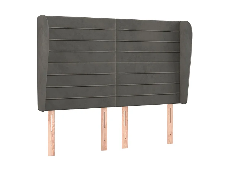 Kopfteil,Bettkopfteil mit Ohren Dunkelgrau 147x23x118/128 cm Samt -gkd722748