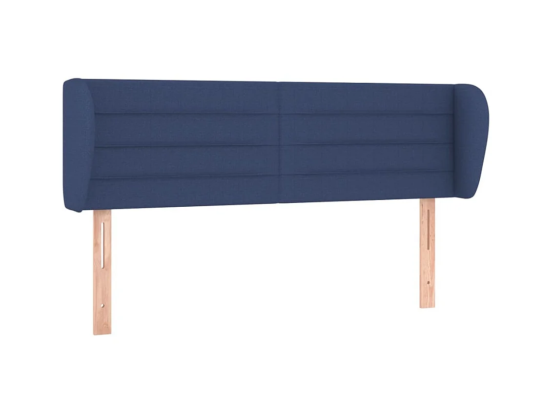 Testiera | Testata del letto ad Orecchio Blu 147x23x78/88cm in Tessuto