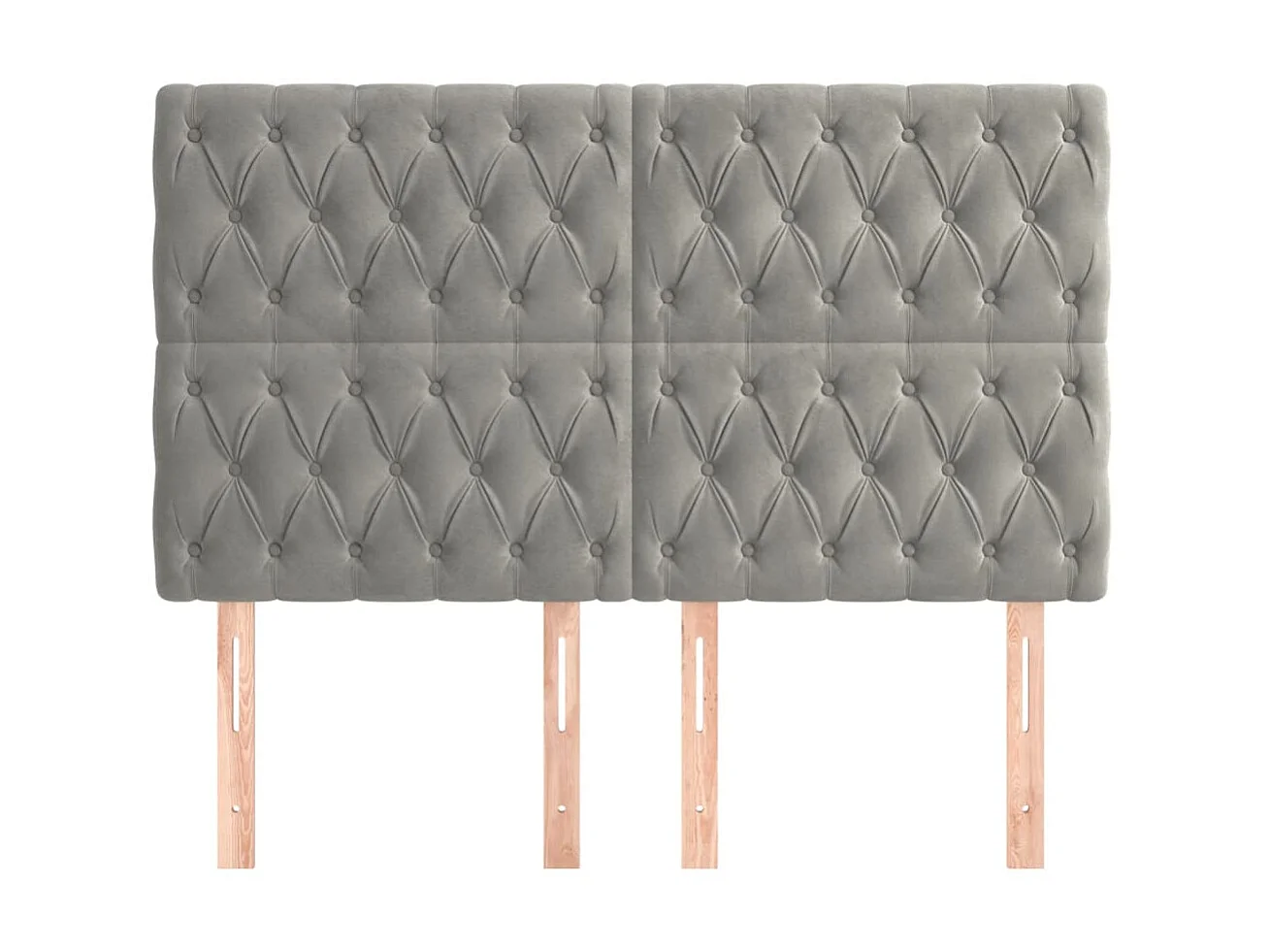 Cabeceros 4 unidades terciopelo gris claro 72x7x78/88 cm ES78071