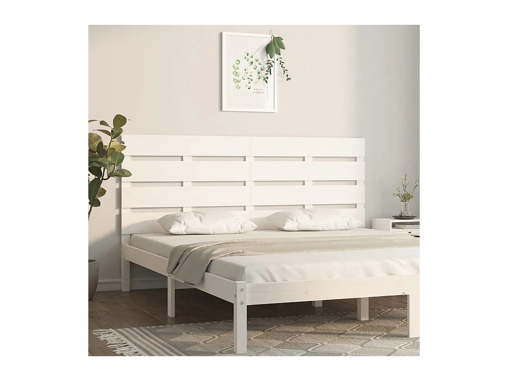Cabeceira de cama 135x3x80 cm pinho maciço branco PT766073