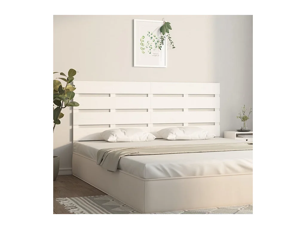 Cabeceira de cama 135x3x80 cm pinho maciço branco PT766073