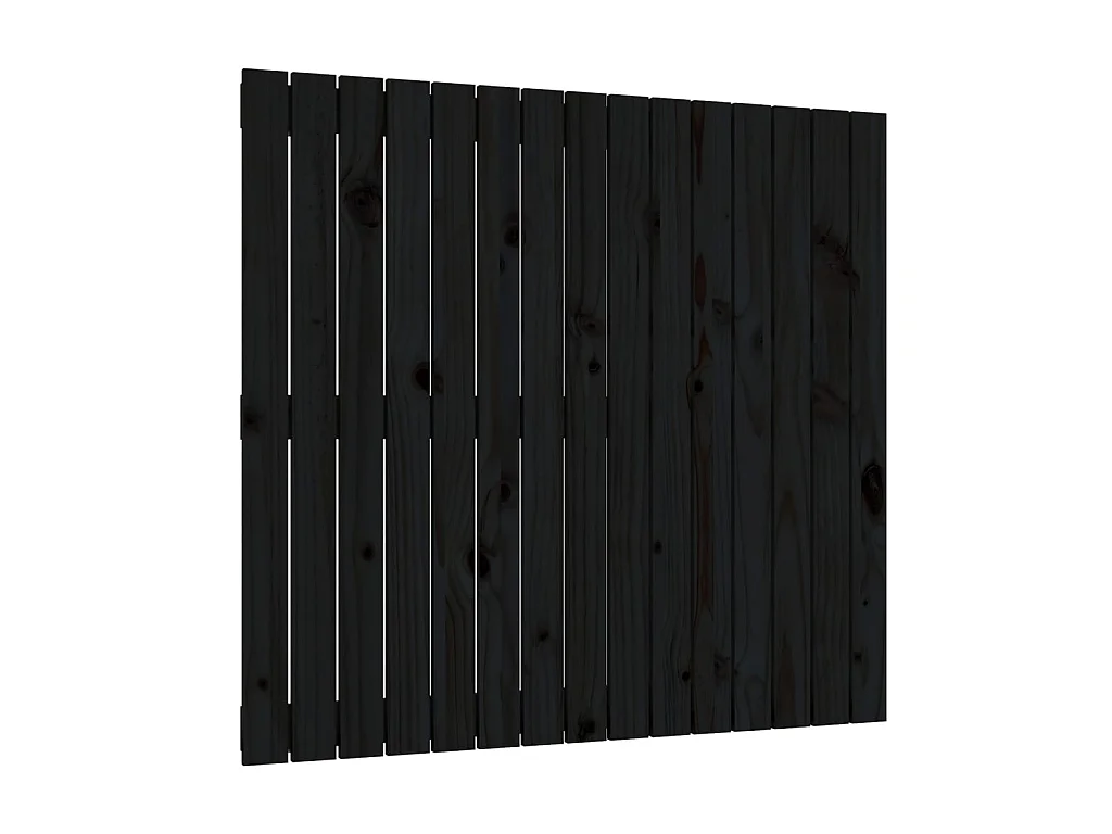Testiera | Testata del letto da Parete Nera 95,5x3x90 cm in Legno Massello di Pino