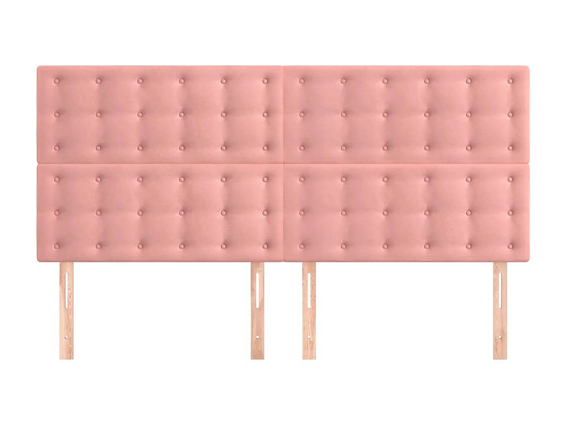 Cabeceira de cama 4 pcs veludo 100x5x78/88 cm rosa PT824886
