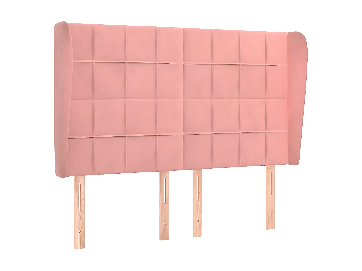 Tête de lit avec oreilles Rose 147x23x118/128 cm Velours POI77657 BonneVie Meuble